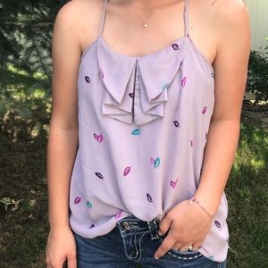 Feather printed blouse